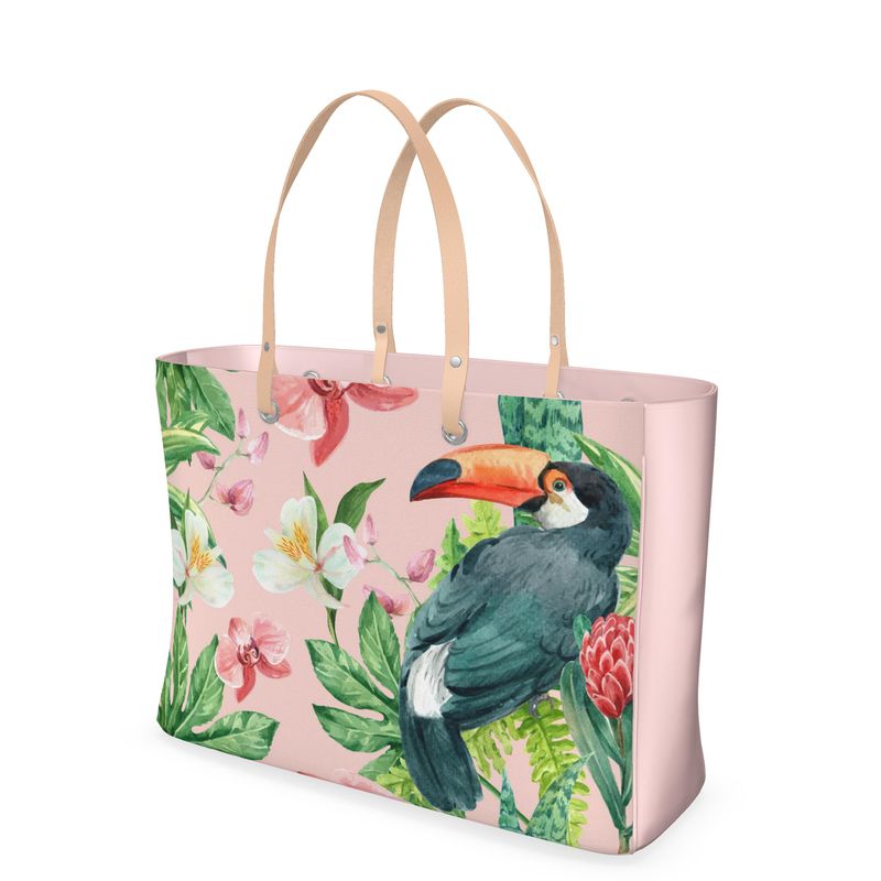 Tropical Paradise Premium Leather Handbag