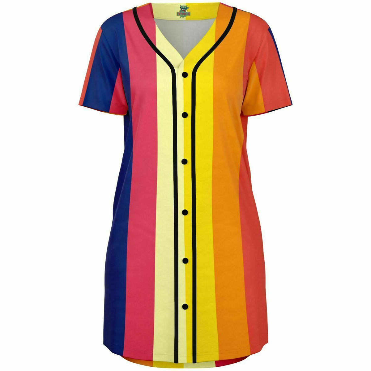 Baseball Jersey Dress Retro 70&#39;s stripe