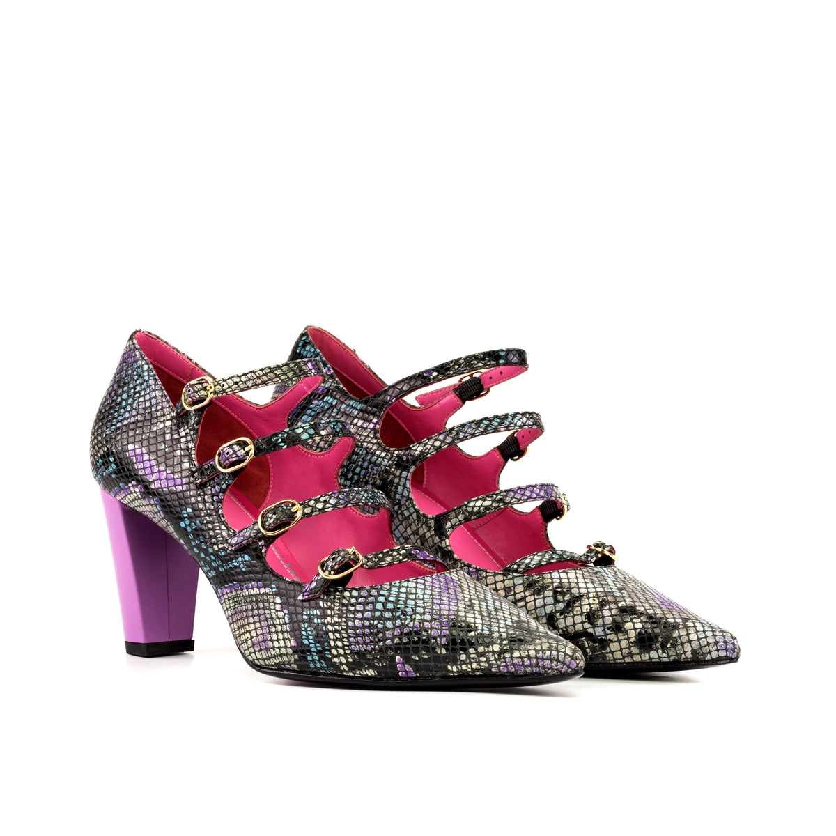 Handcrafted Strappy Block Heels – Striking Colours, Superior Comfort, and Timeless Elegance