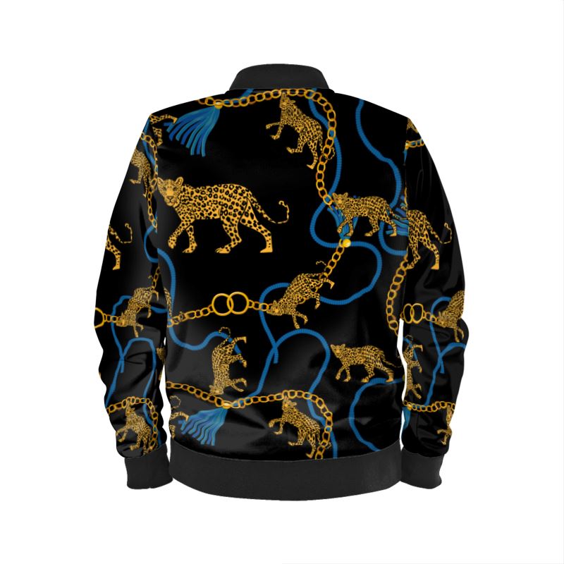 Art Deco Gold Leopard Bomber Jacket