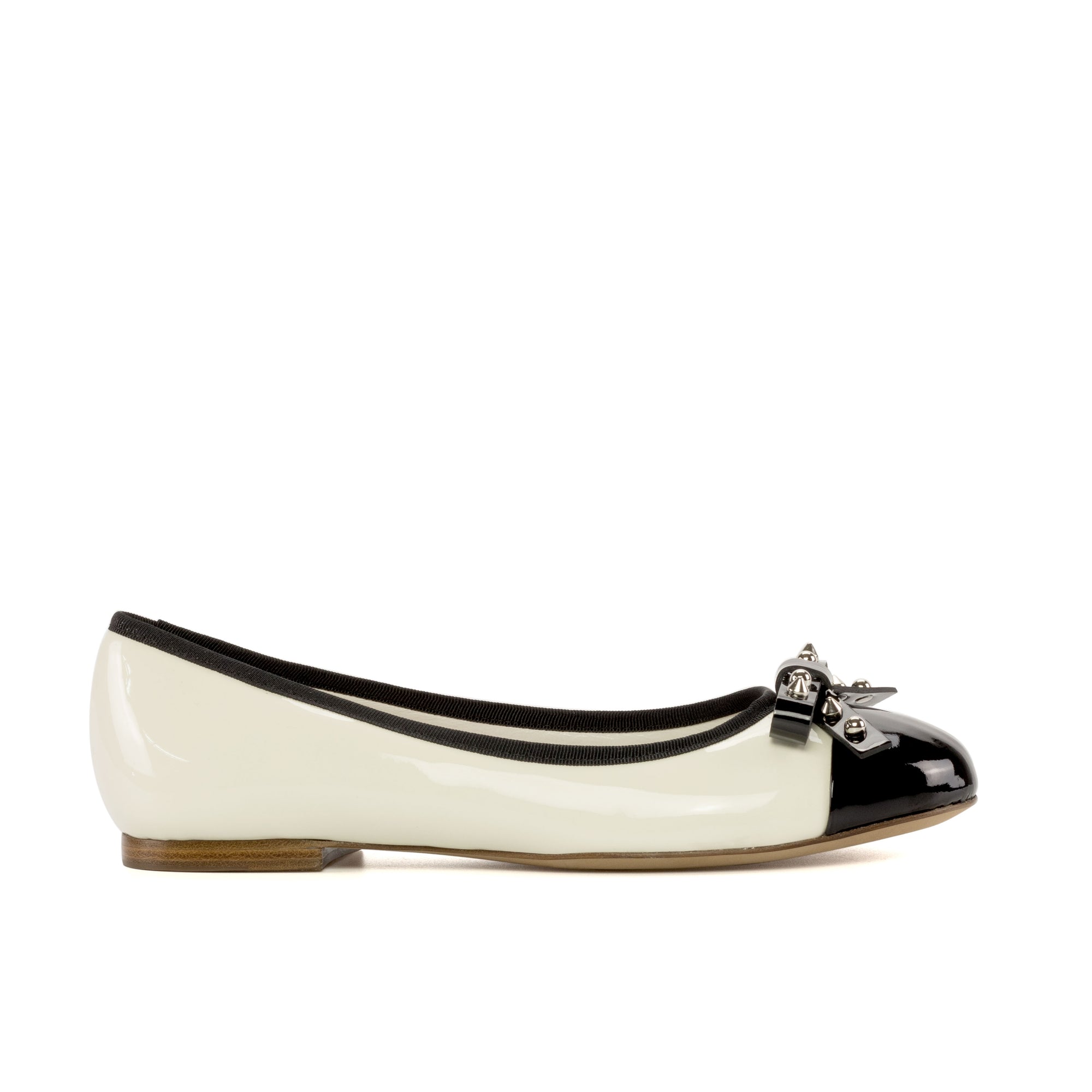 Black and White Patent Ballet Flats, Shoes for Wedding