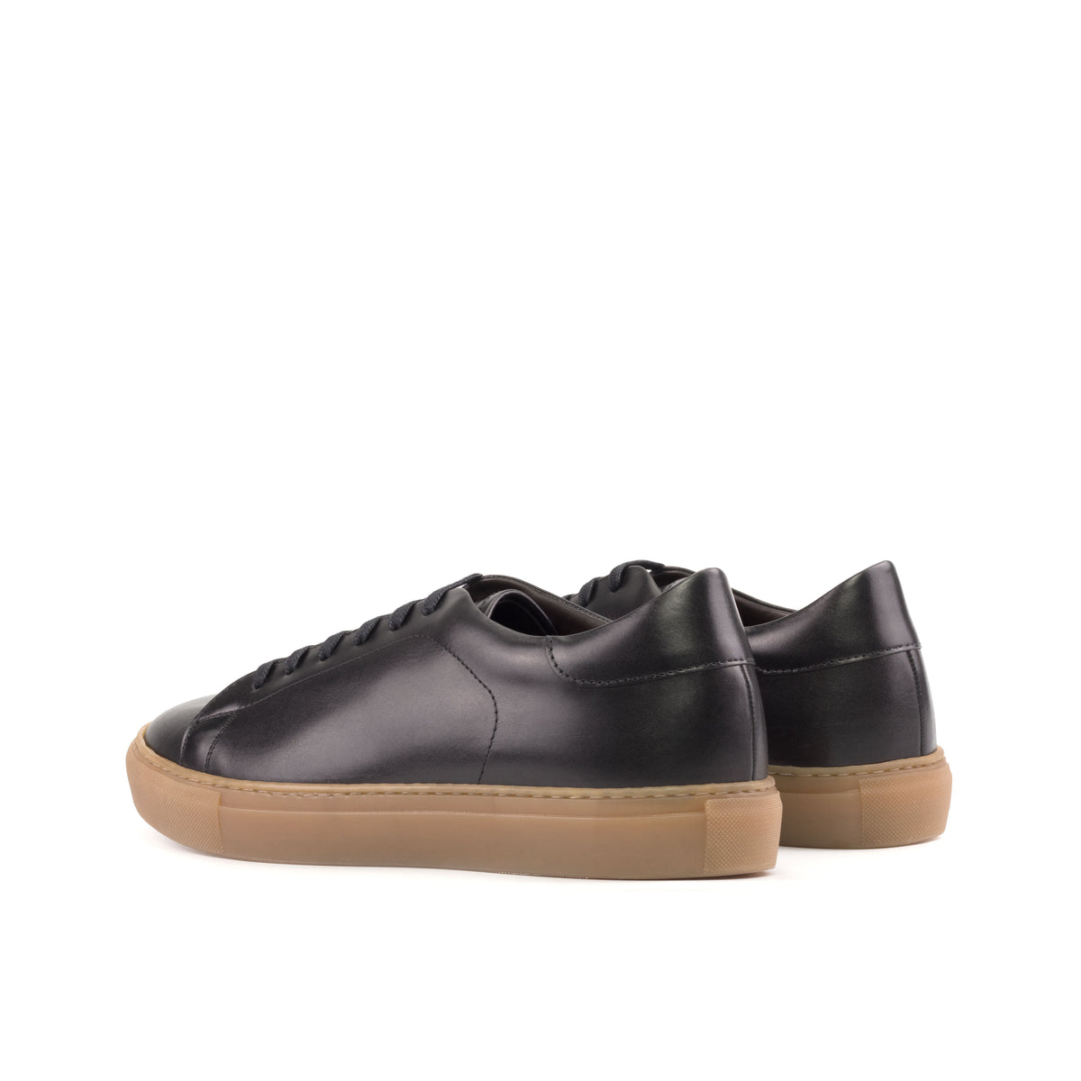Black Midnight Luxury Nappa Leather Cupsole Sneakers