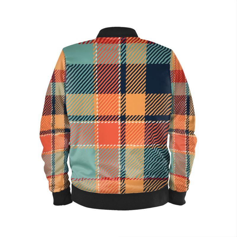 Tartan Bomber Unisex Bomberjacke entweder aus marmoriertem Samt, Satin, Jersey oder wasserdichtem Außenmaterial