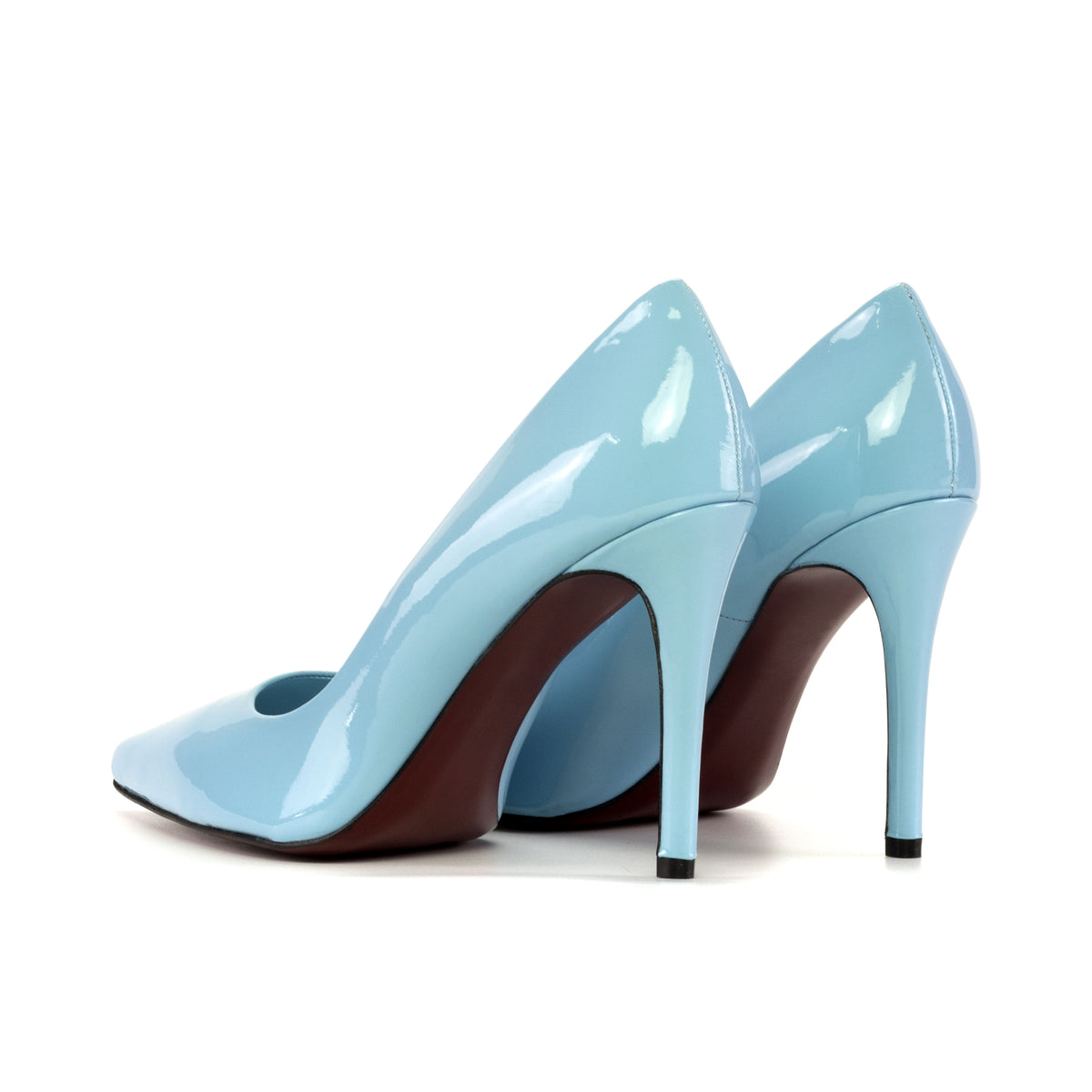 Handmade Blue Patent Leather High Heels - A Symphony of Craftsmanship, Comfort, and Style