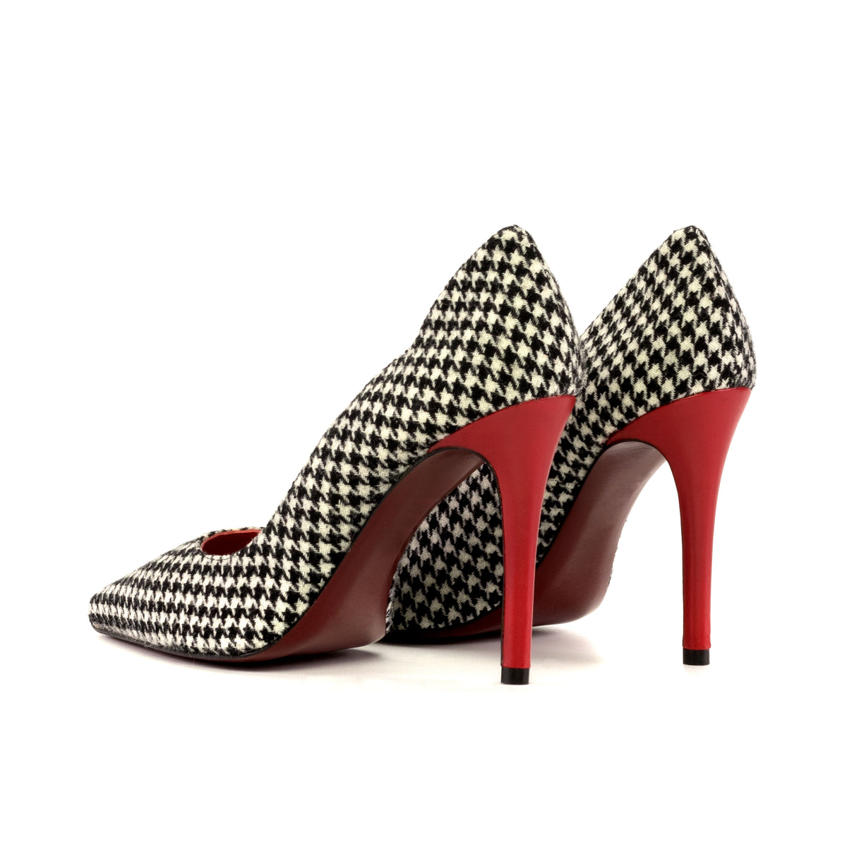 Handmade Houndstooth Passion Red Kaiser Heels: Embrace the Soul of Spanish Artisanship and Luxury