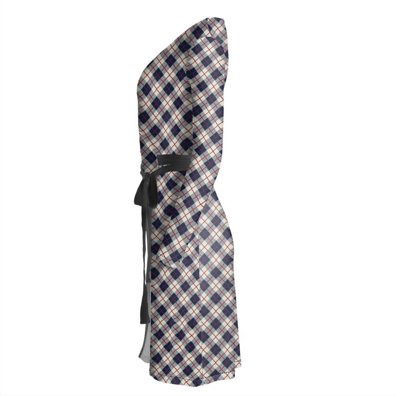 Licorice Check wrap dress