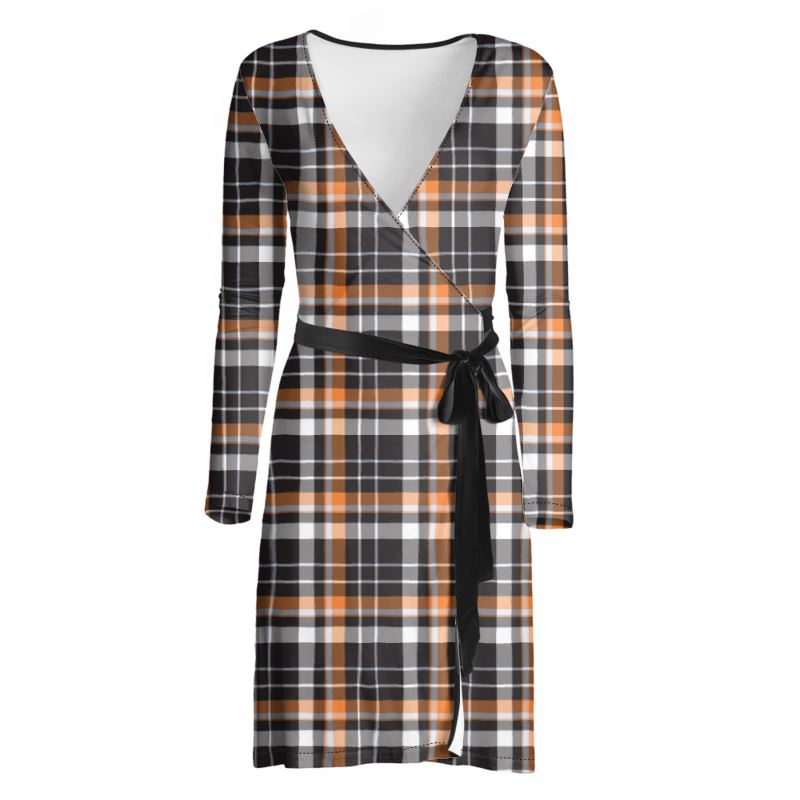 Liquorice Check Wrap Dress