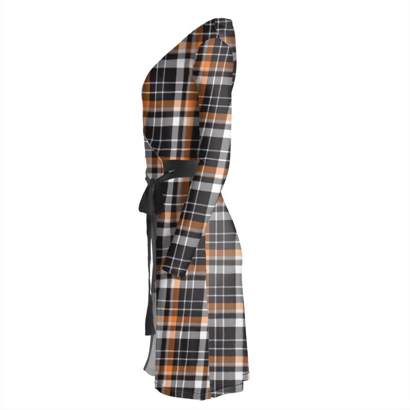 Liquorice Check Wrap Dress