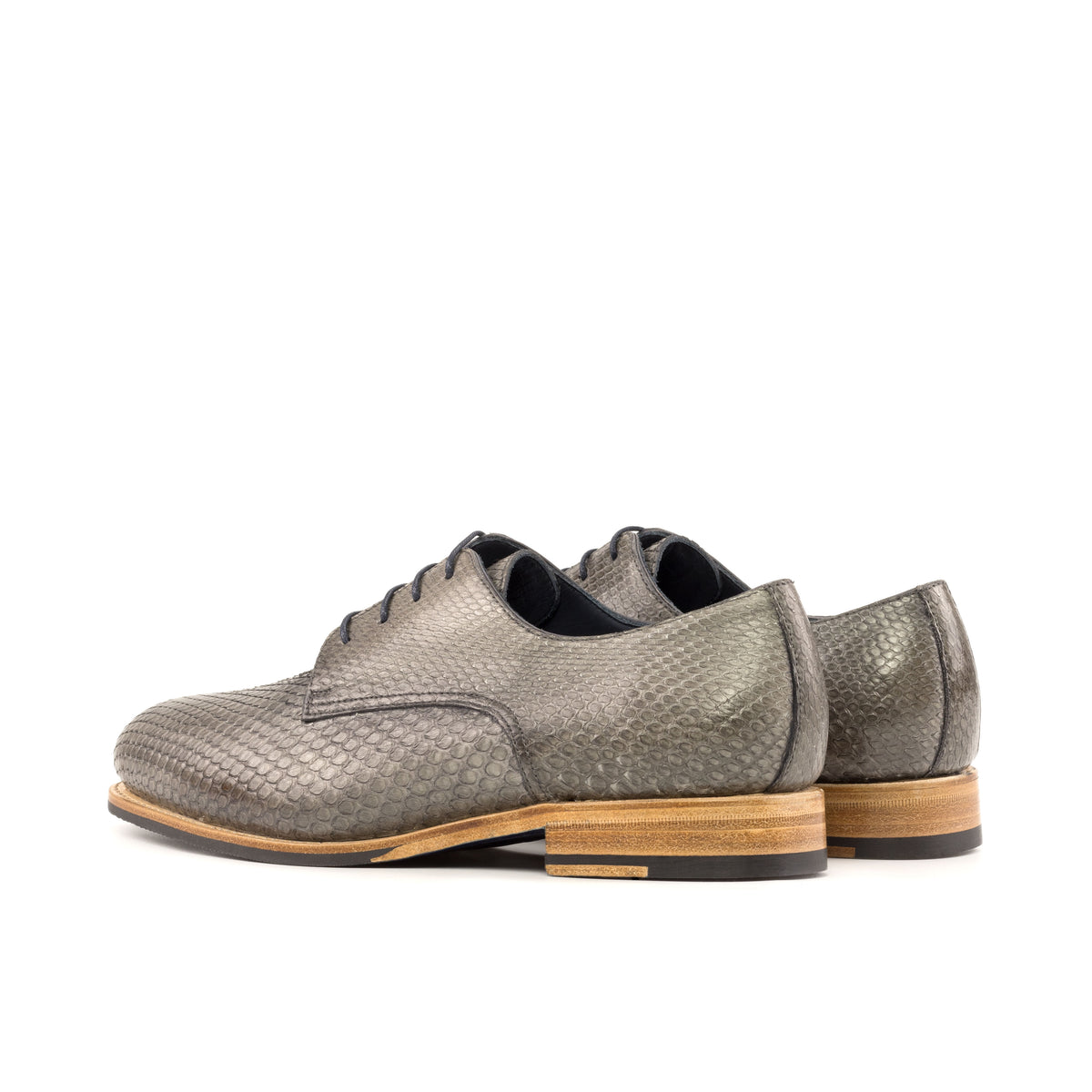 Derby Shoes in Grey Python Skin