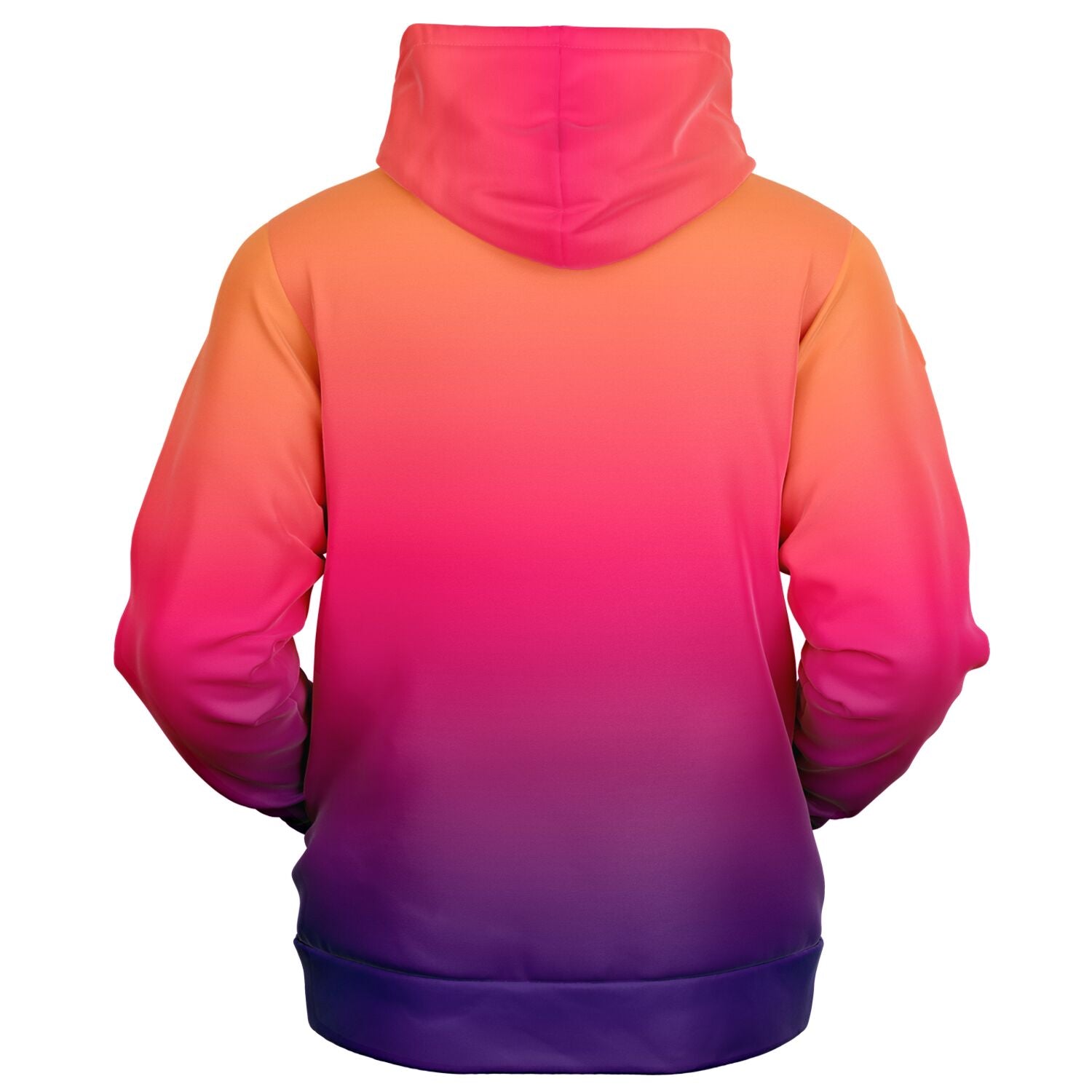 hoodie with an ombre colour scheme from orange to purple