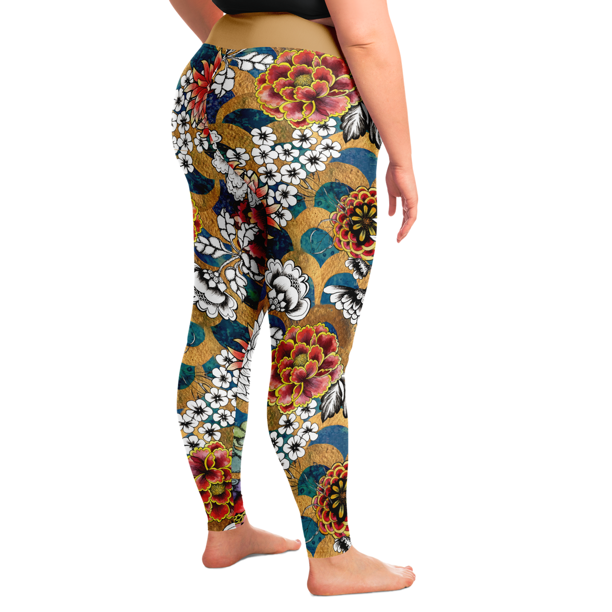 Golden Art Deco Plus Size Leggings
