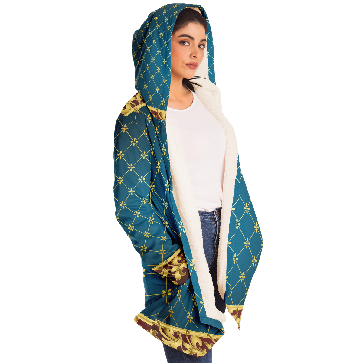 Art Deco Hooded Micro-Fleece Cloak