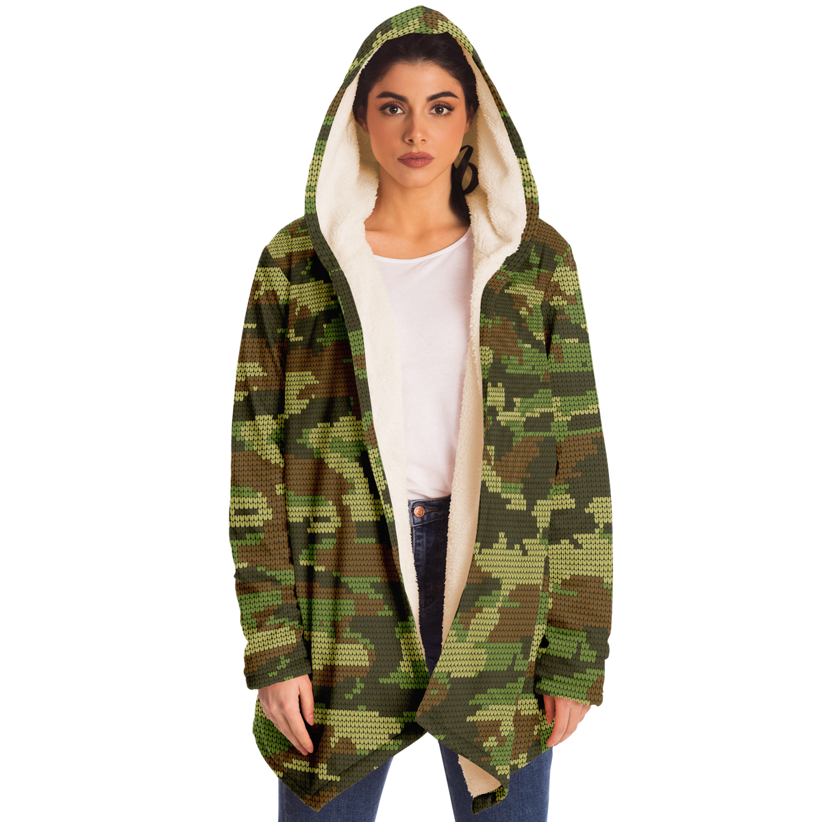 Camo Microfleece Unisex Hooded Cloak