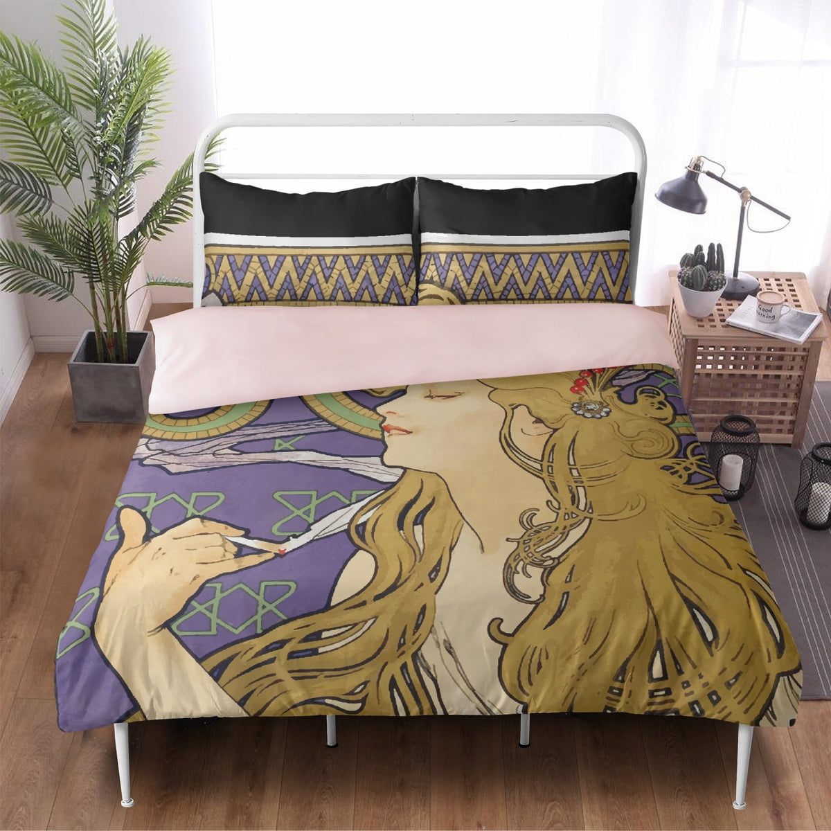 Bedding Set - Boho Aesthetic Art Nouveau Alfonse Mucha Print