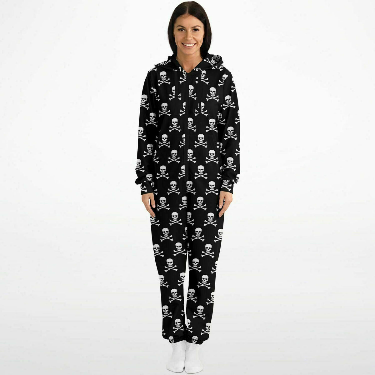 Skull and Bones Gothic Jumpsuit, Gothic Loungewear, Macabre Jumpsuit