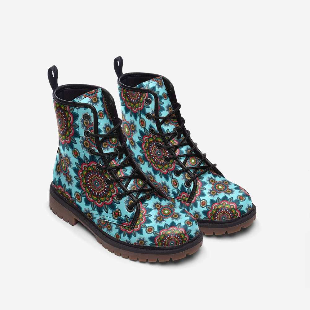 Blue Boho Vegan Leather Boots