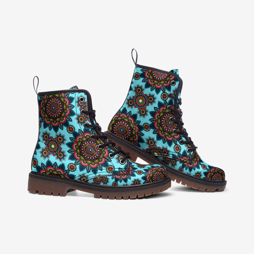 Blue Boho Vegan Leather Boots