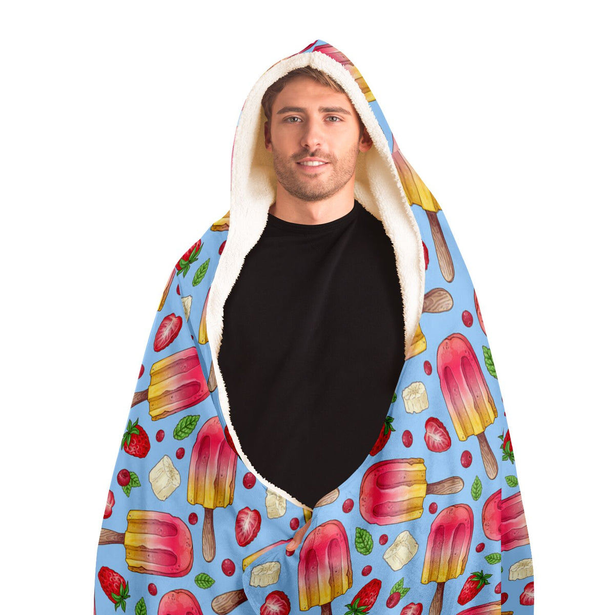 Hooded Blanket - Raspberry Ice cream