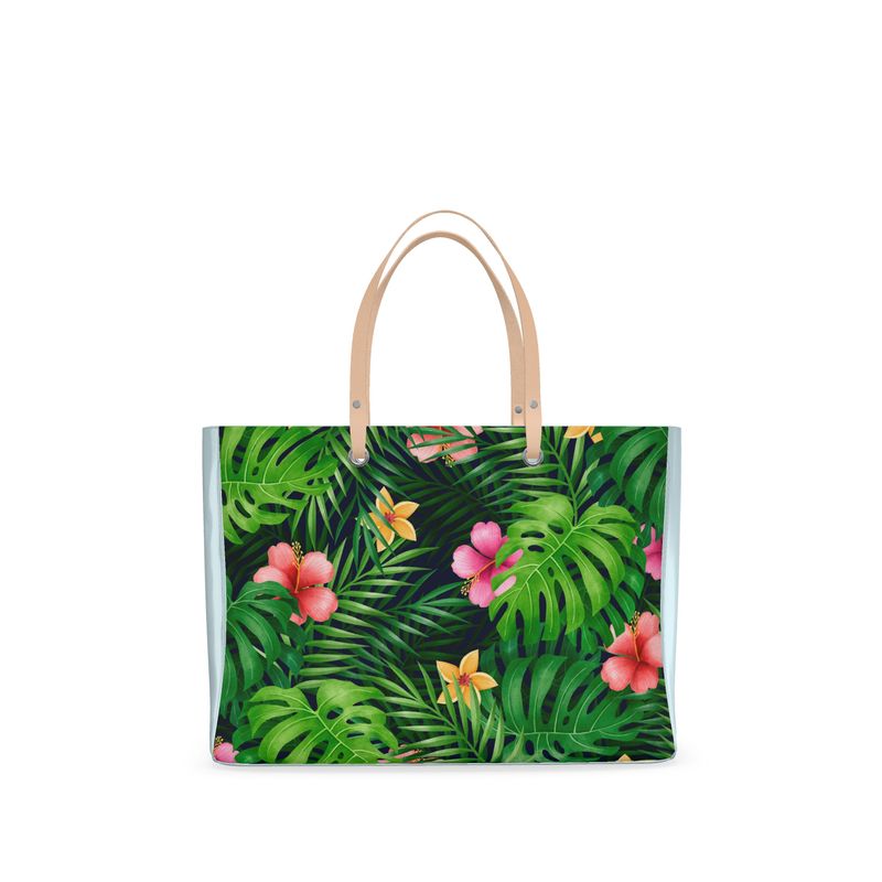 Vintage Tropicana Premium Leather Handbag (Powder Blue)