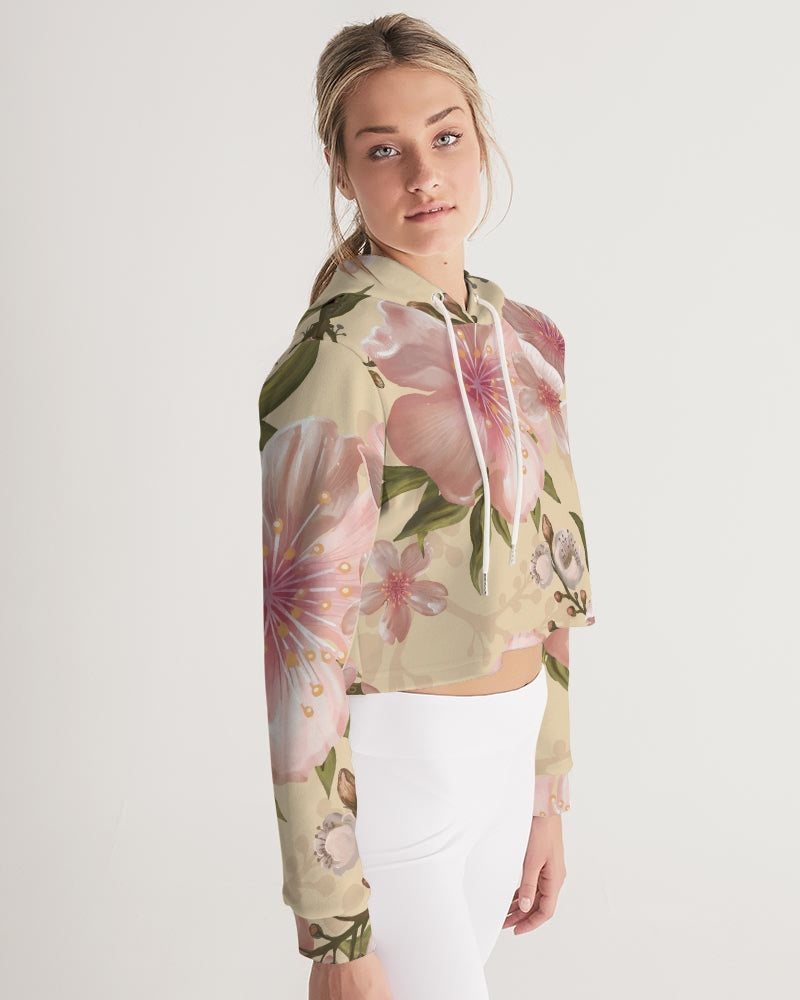 Watercolour flower  Women&#39;s Cropped Hoodie