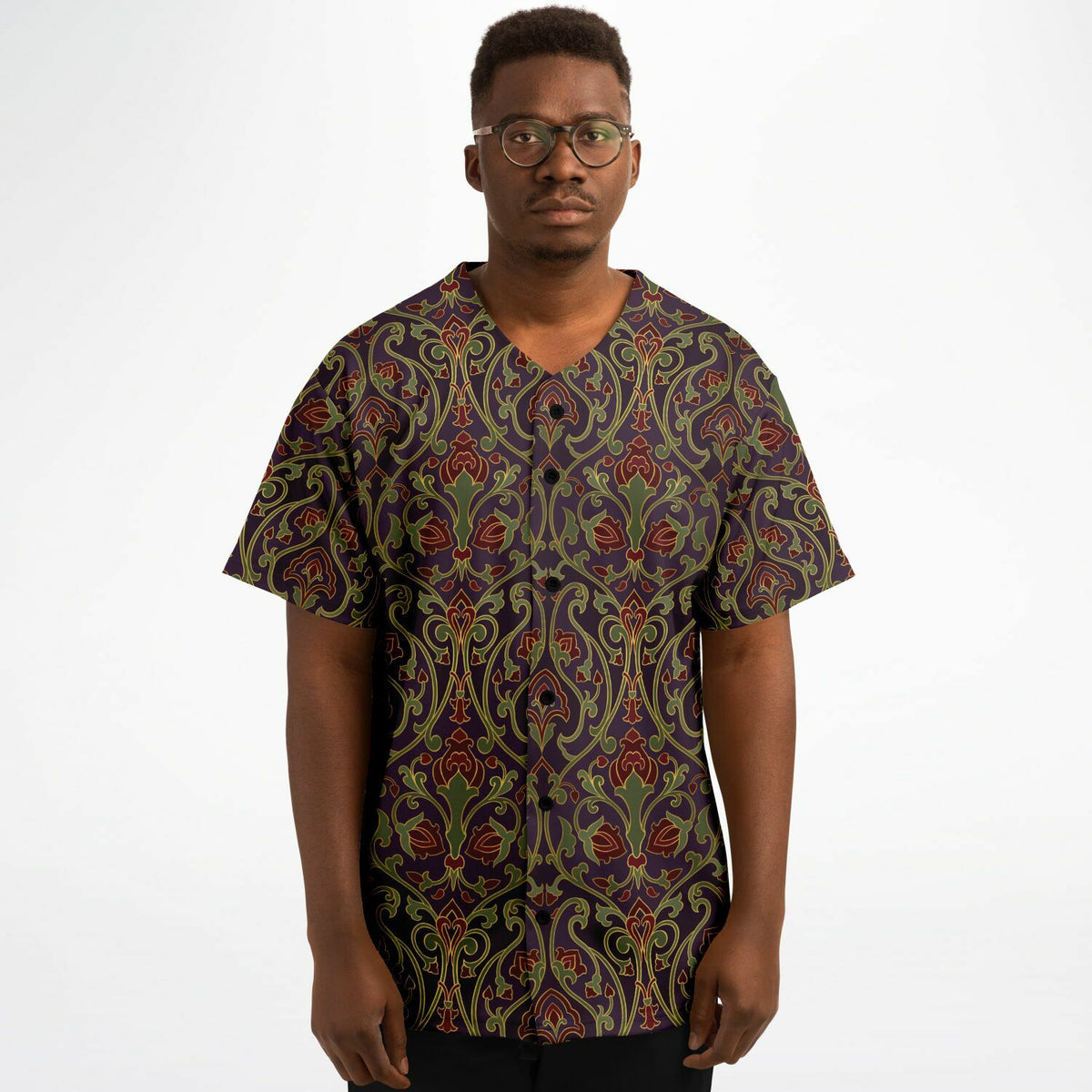 Maroon Art Deco Baseball Jersey