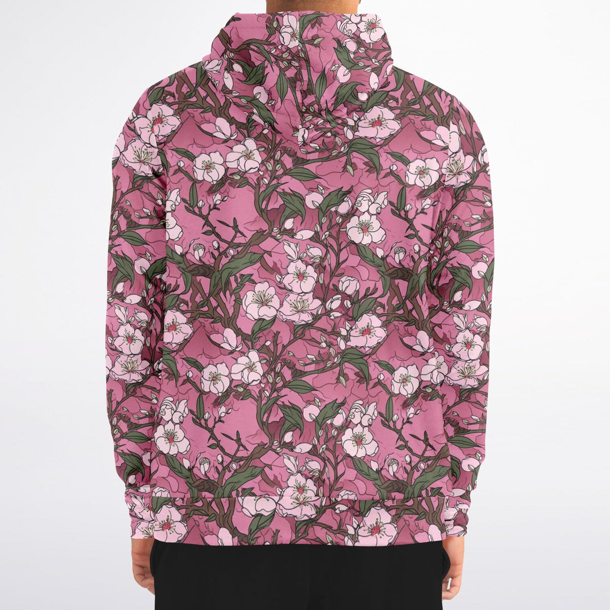 Athletic Zip-Up Hoodie Cherry Blossom