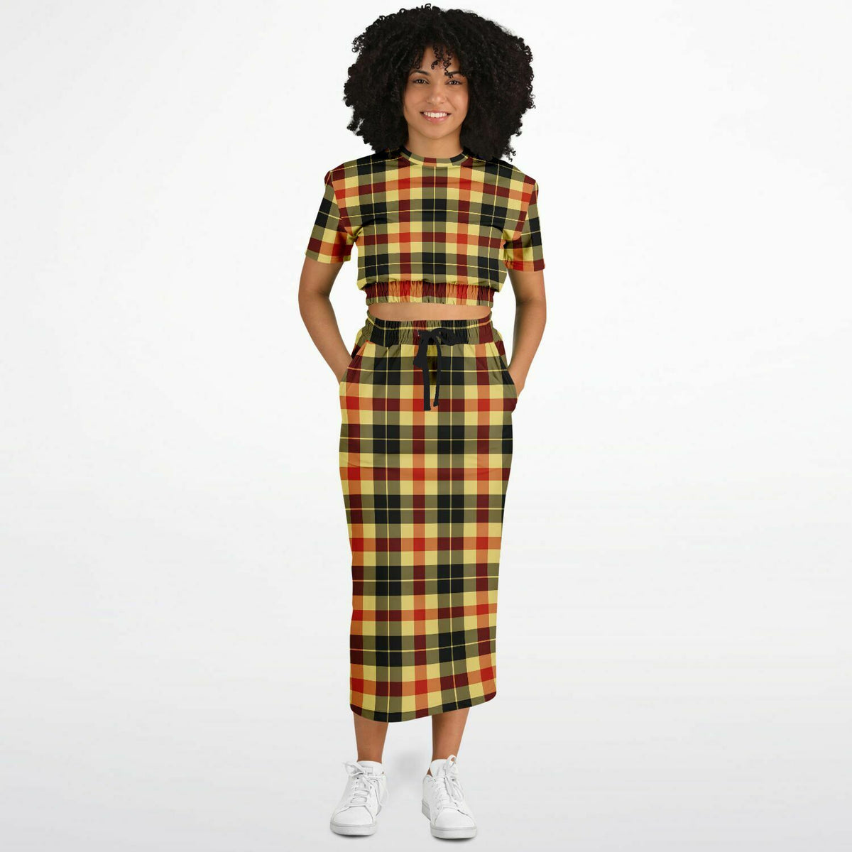 Butter Tartan Skirt and Sweater set