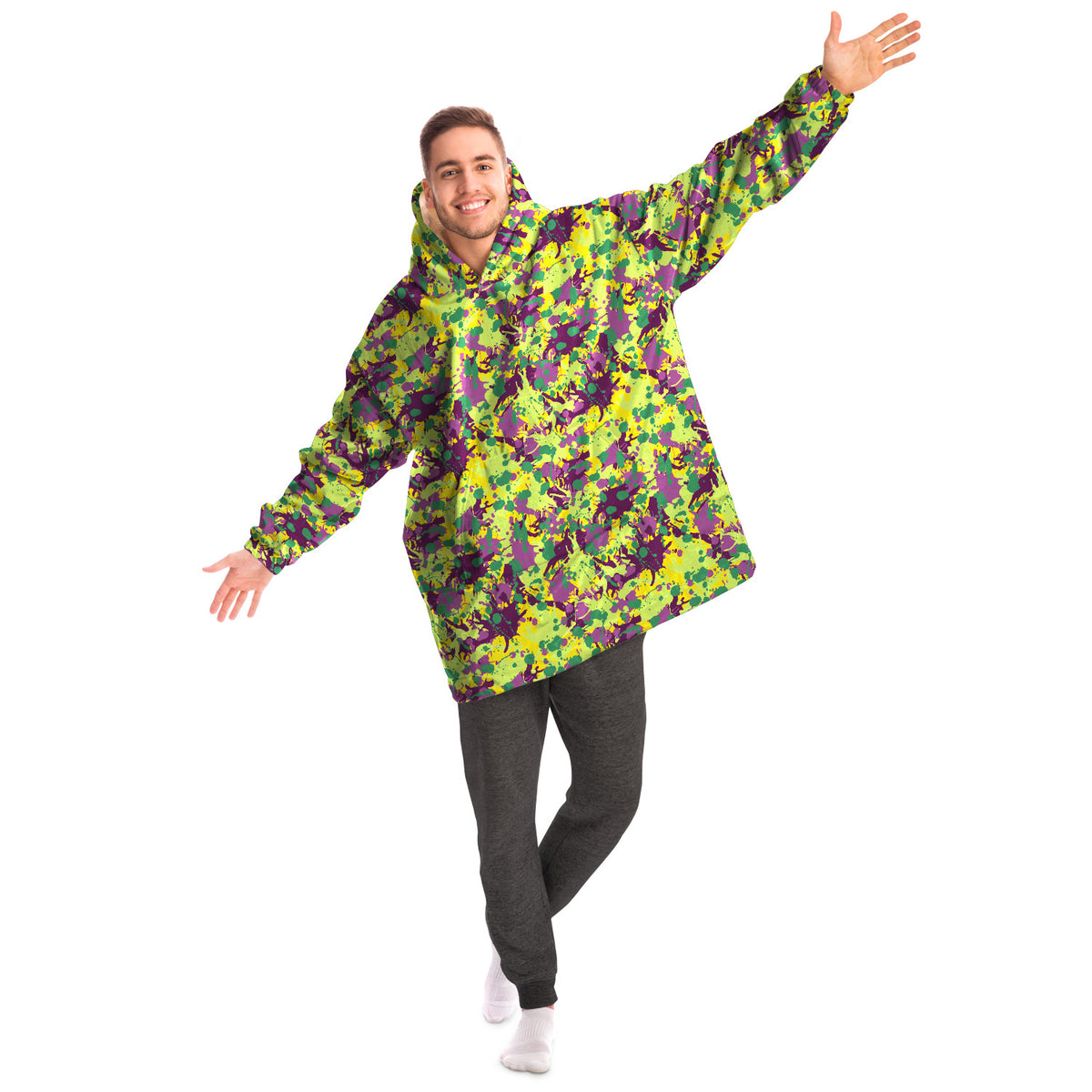 Kuschelige Kapuzendecke mit Kapuze Tintenspritzer 