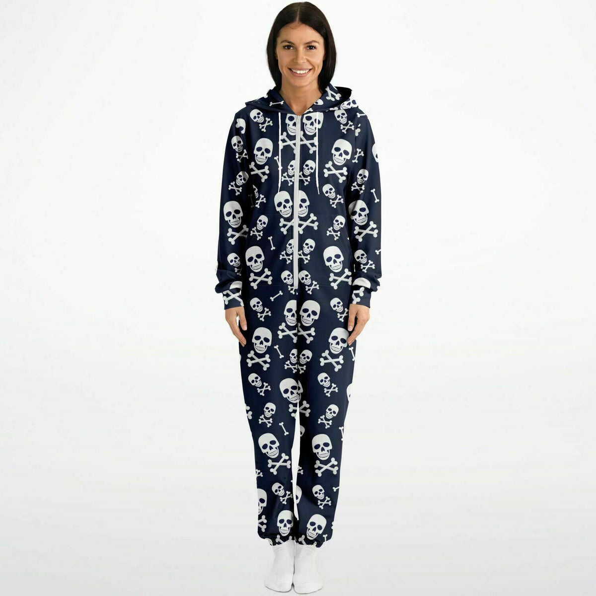Skull and Bones Loungewear Jumpsuit, All in one Jumpsuit, Gothic, Makabre 