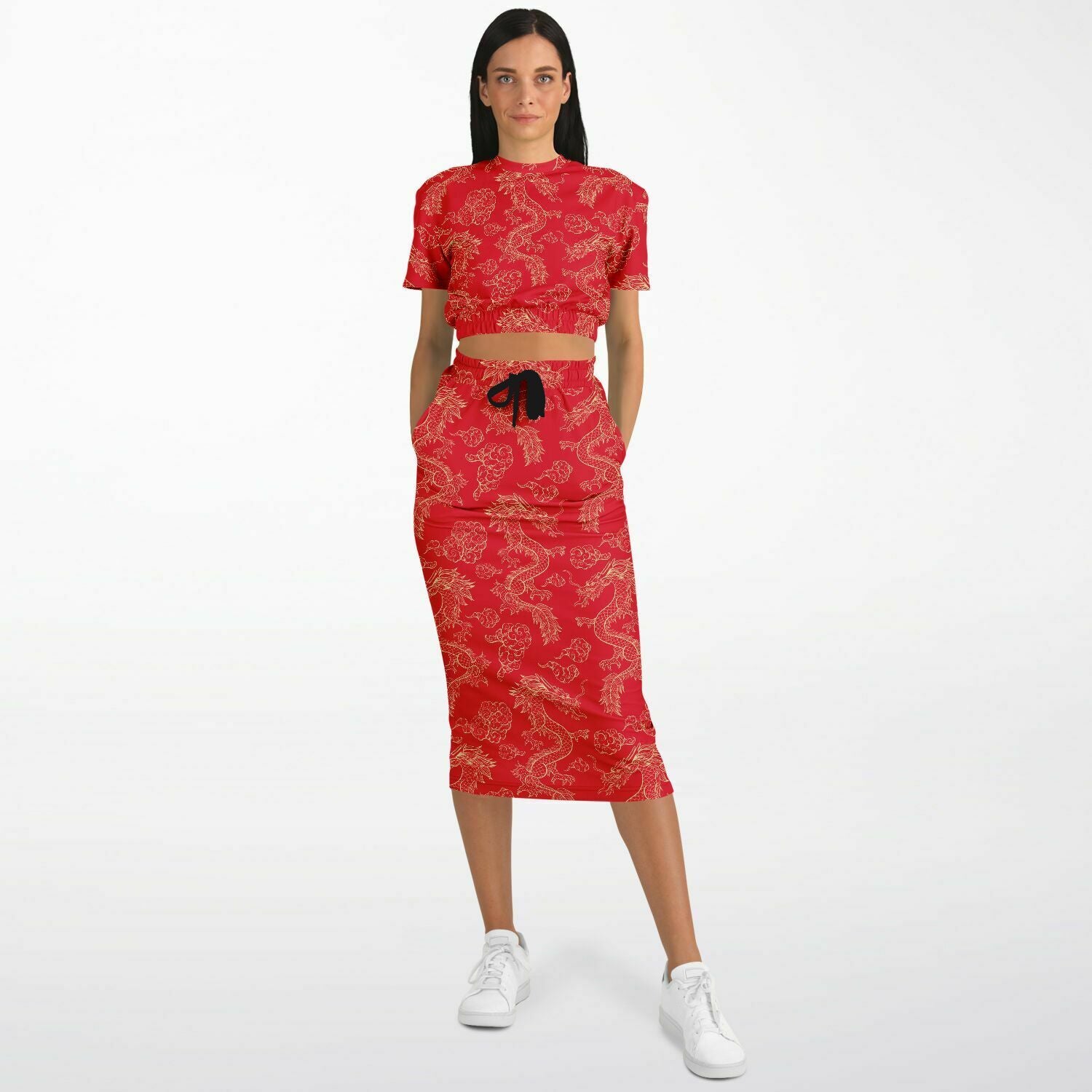 Red Dragon Twin Sweater and Skirt set