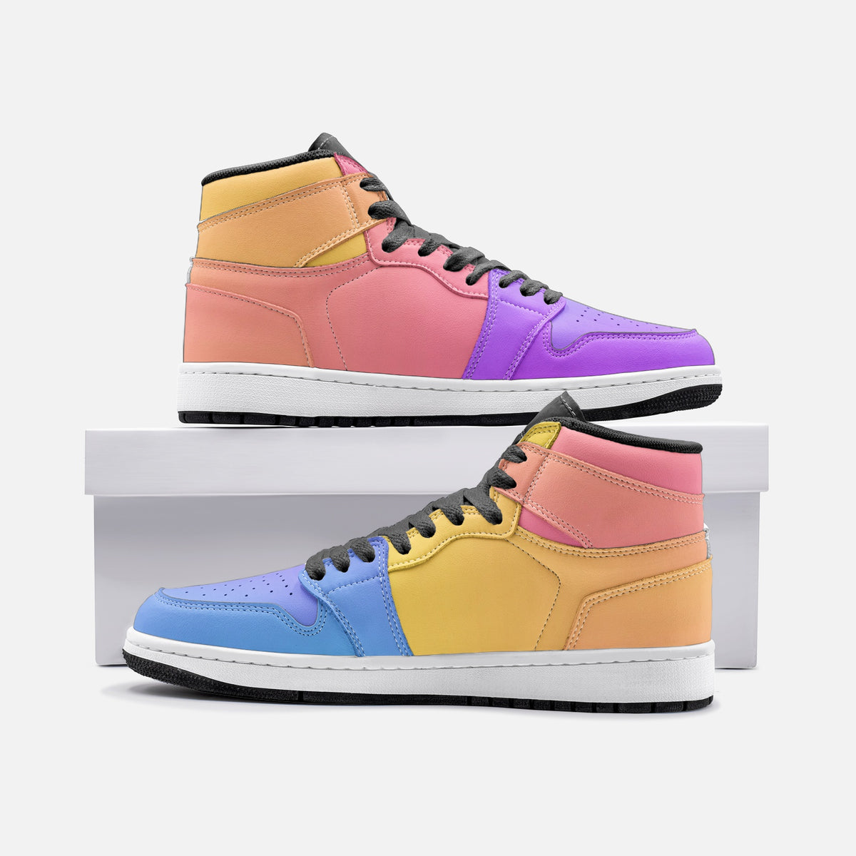 Sunset Fade Hi Top Sneakers in Vegan Leather