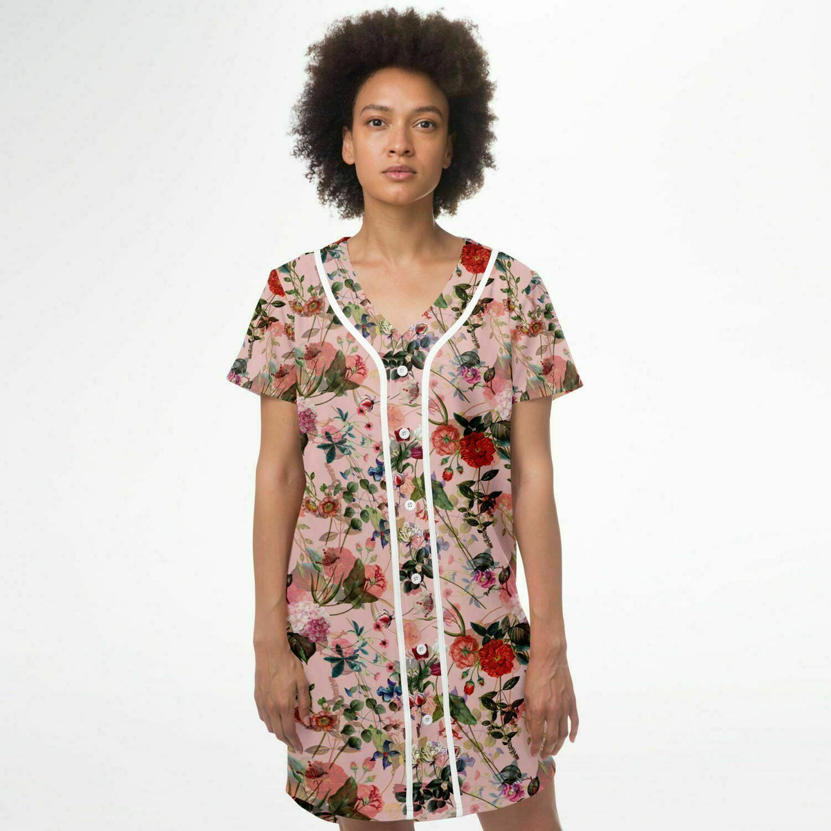 Baseball Jersey Dress Art Nouveau Floral- AOP