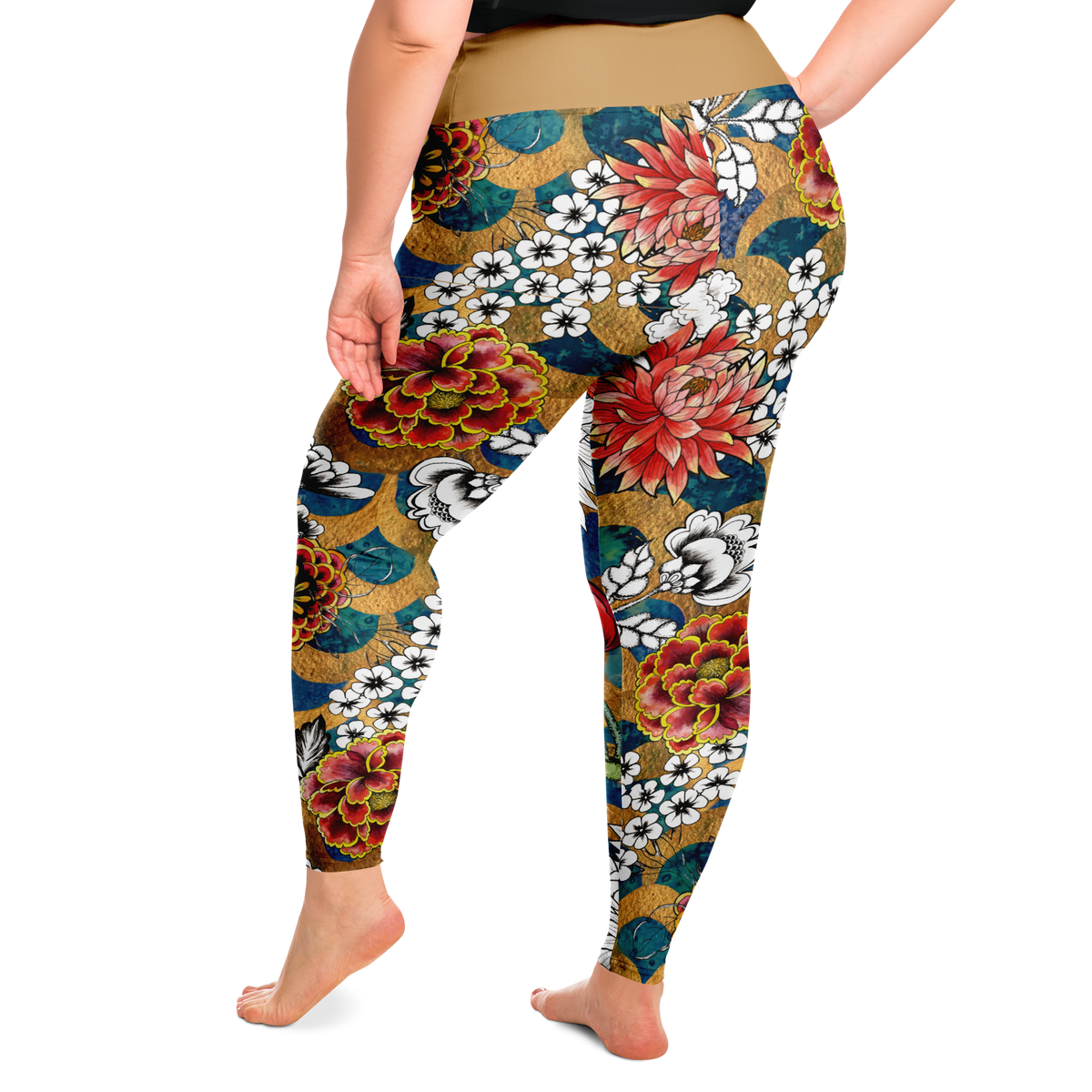 Golden Art Deco Plus Size Leggings