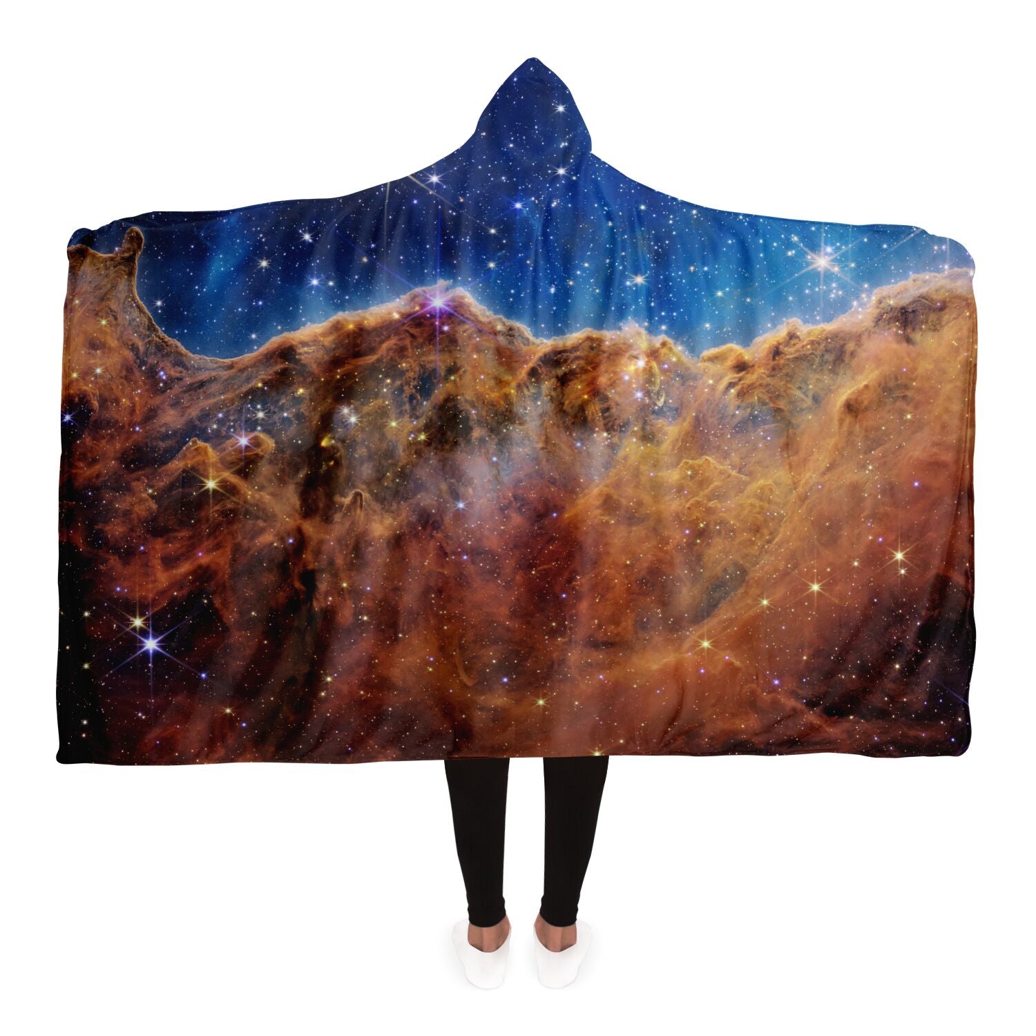 Sherpa House Blanket Hoodie, NASA Nebula Hoodie, Microfleece galaxy hoodie cloak, Giant blanket hoodie