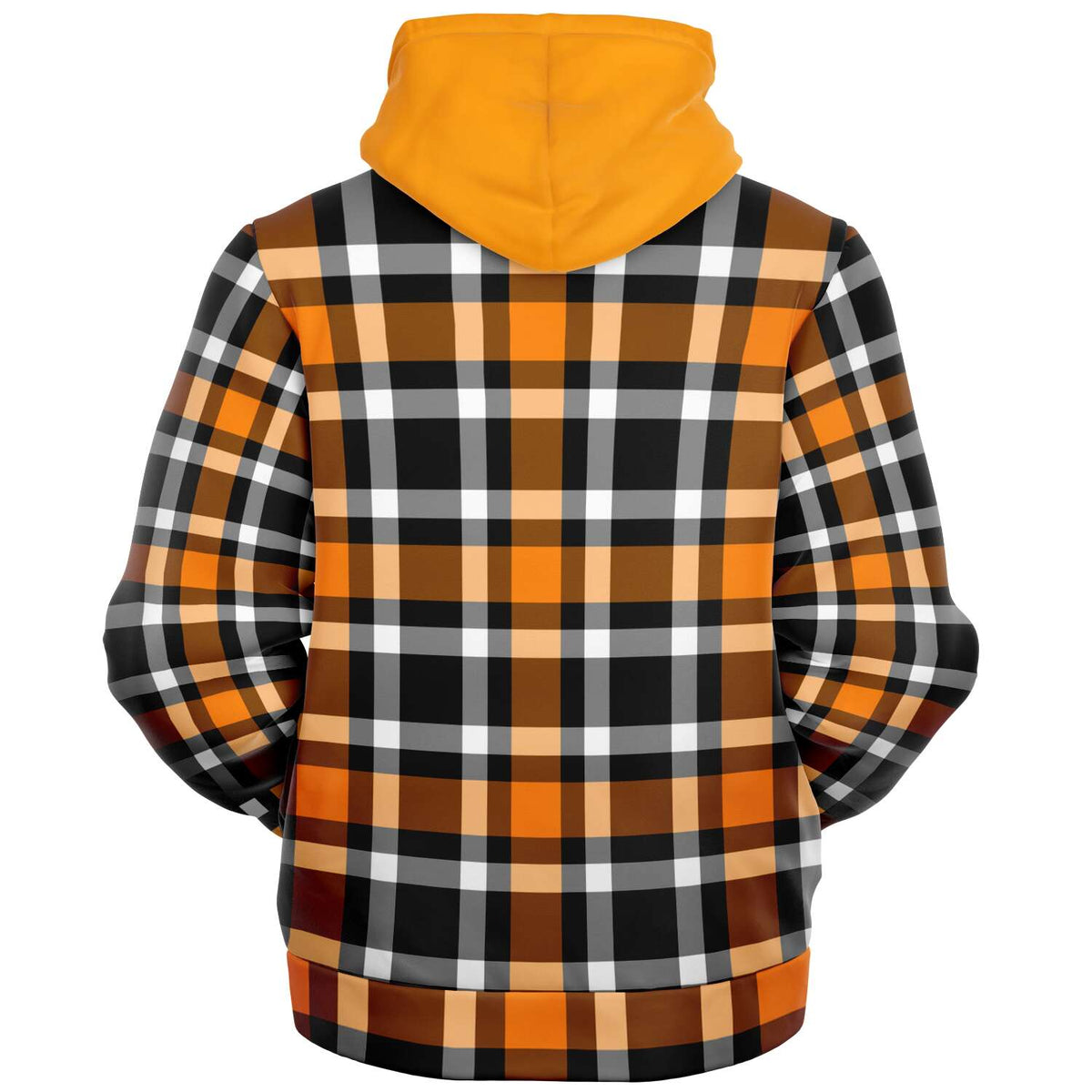 Orange and Black Check Micro-Fleece Hoodie
