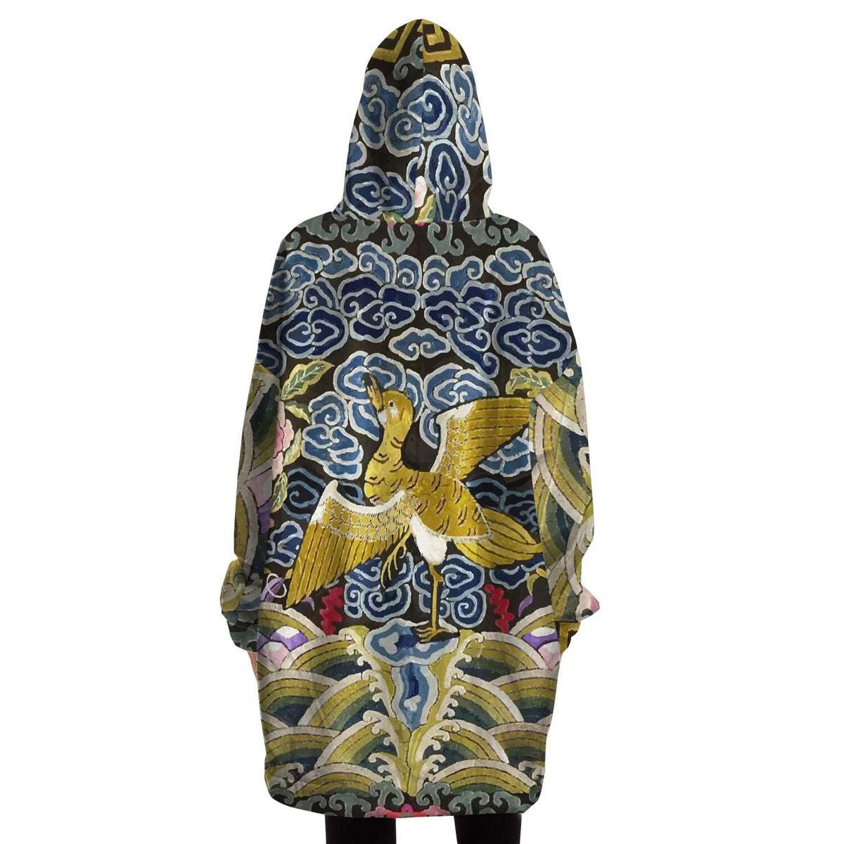 17th Century Chinese Art &#39;Rank Badge&#39; Snug Hoodie, Silky Micro-Mink Polyester, Ultra-Soft Microfiber Fleece, One Size Fits All