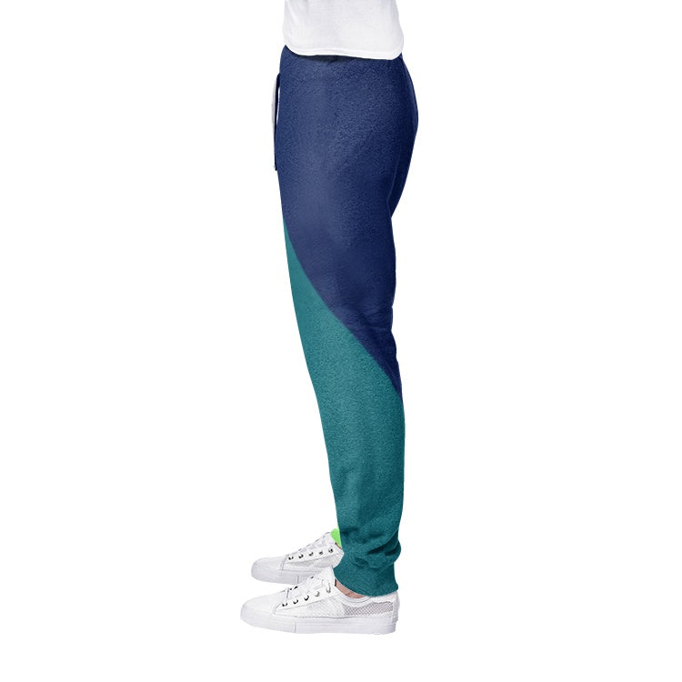 Green Retro Print men&#39;s joggers sweatpants