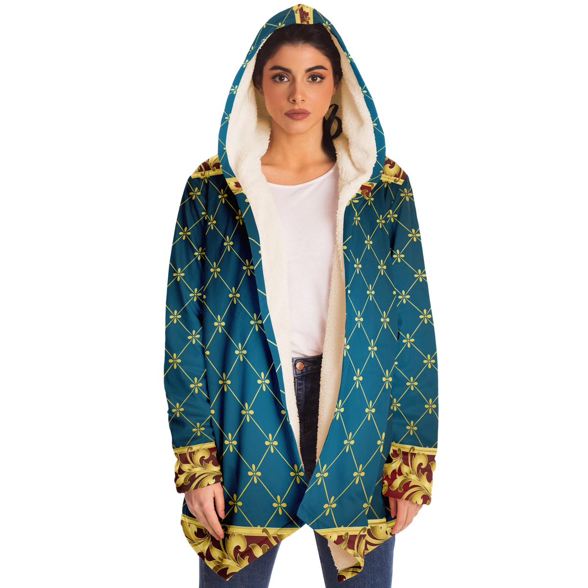 Art Deco Microfibre Hooded cloak