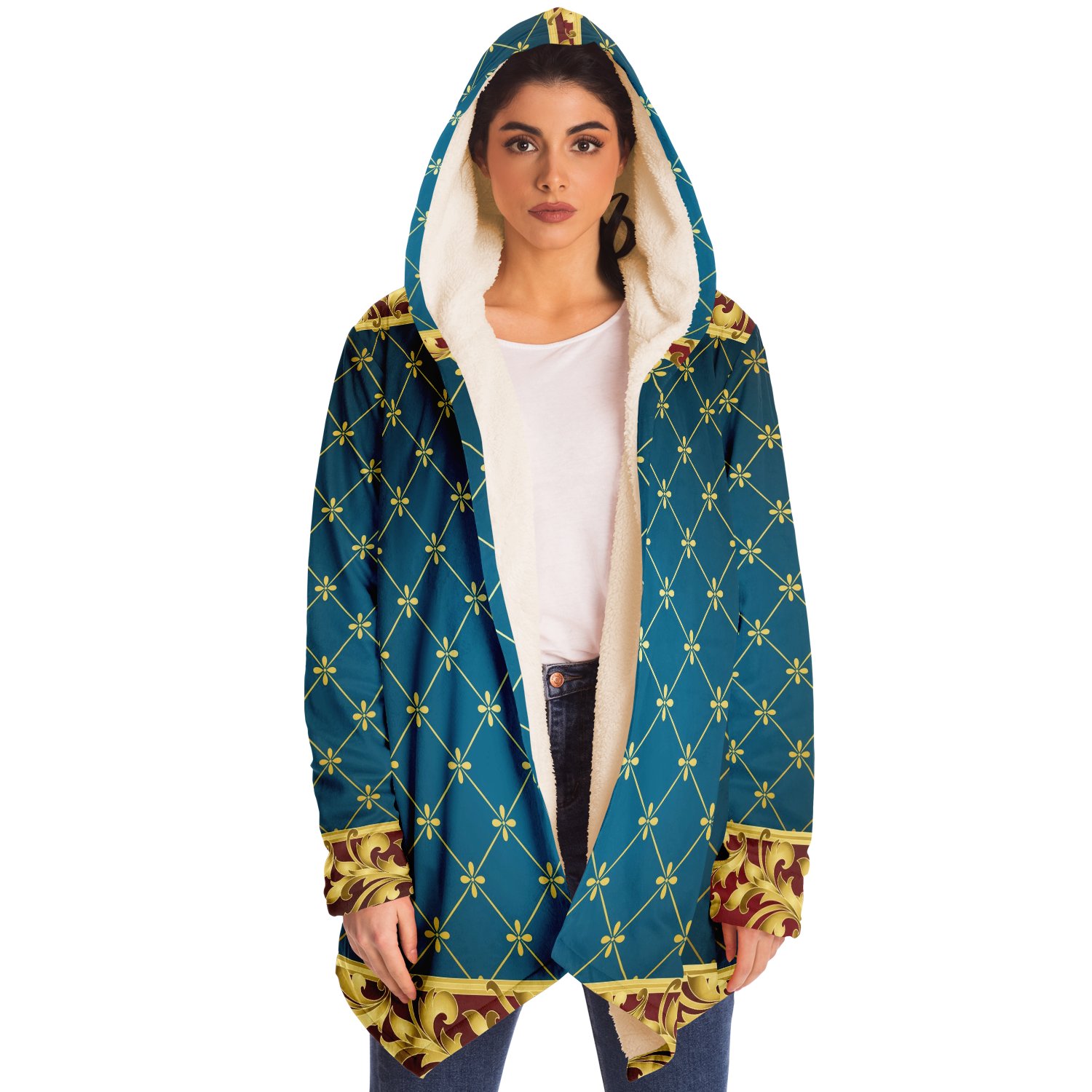 Art Deco Hooded Micro-Fleece Cloak