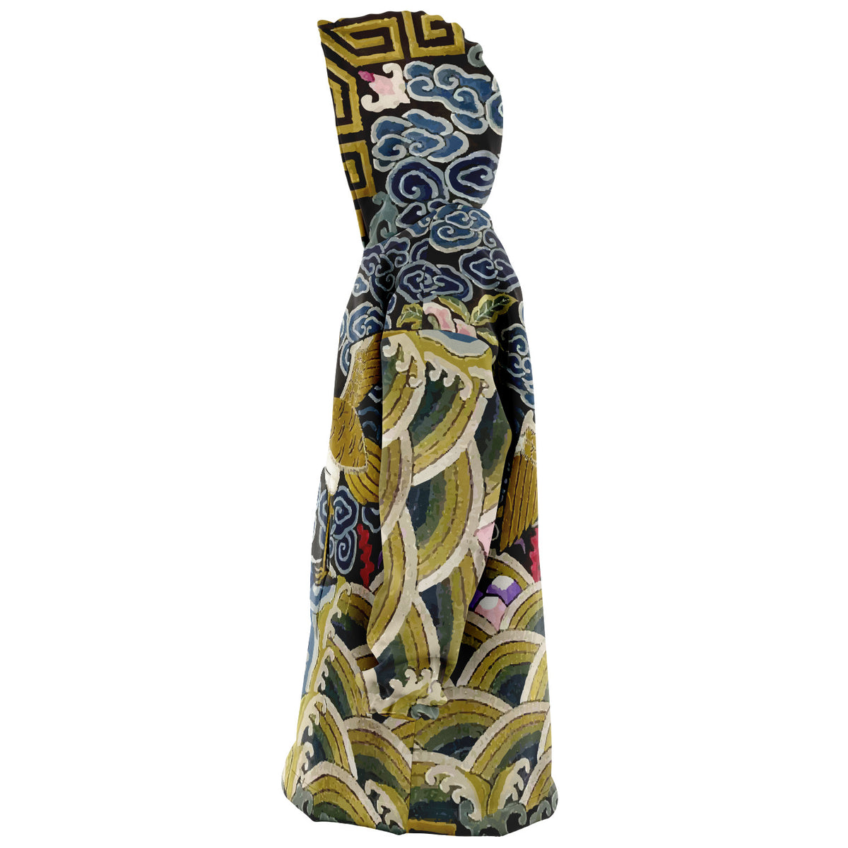 17th Century Chinese Art &#39;Rank Badge&#39; Snug Hoodie, Silky Micro-Mink Polyester, Ultra-Soft Microfiber Fleece, One Size Fits All