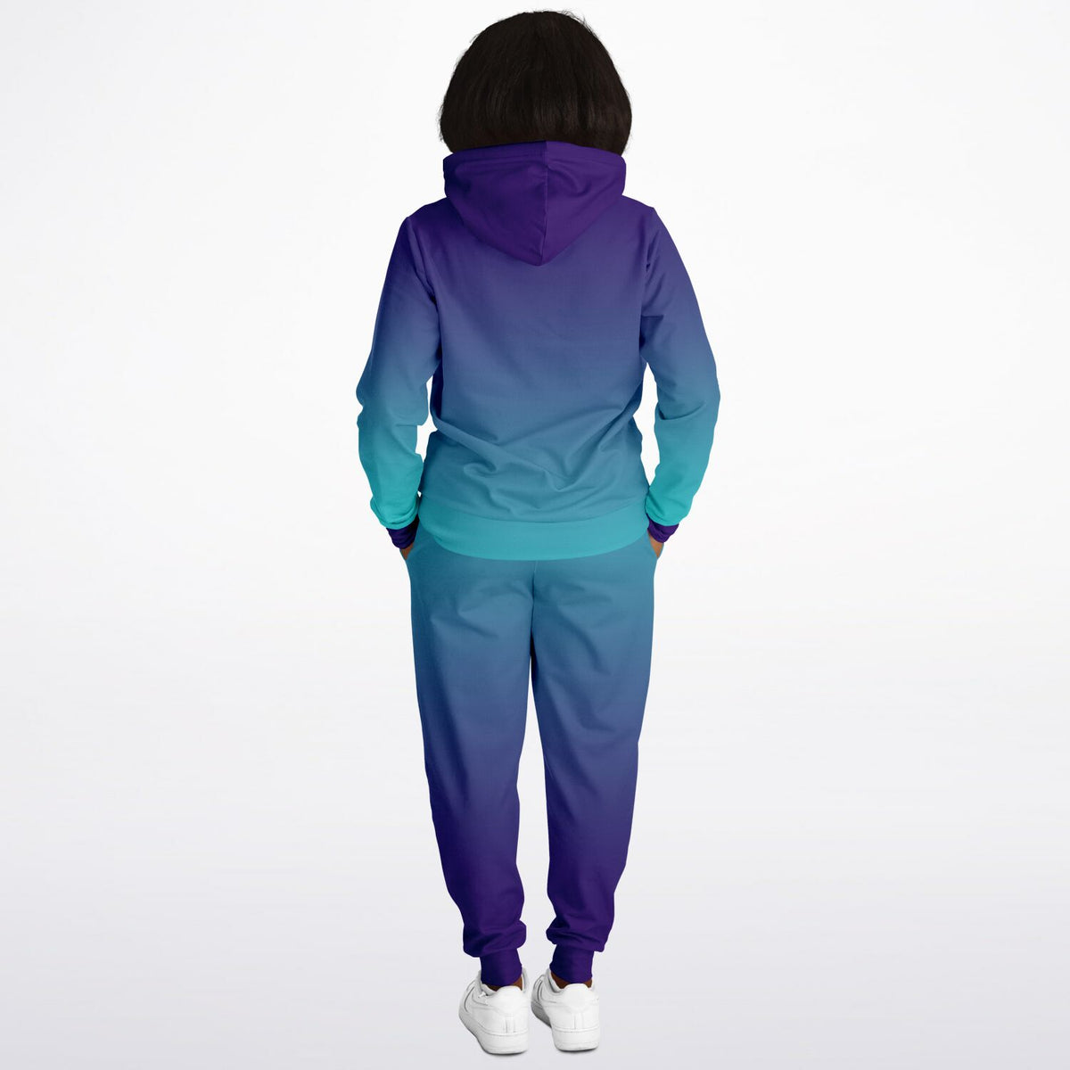 Blue and Aqua Gradient Fade Hoodie and Jogger set