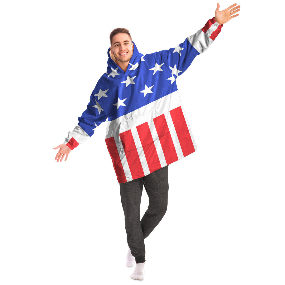 USA Riesen-Kapuzenpullover, Stars and Stripes Riesen-Kapuzenpullover in Übergröße 