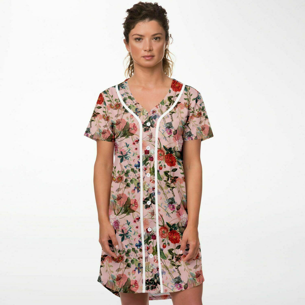 Baseball Jersey Dress Art Nouveau Floral- AOP