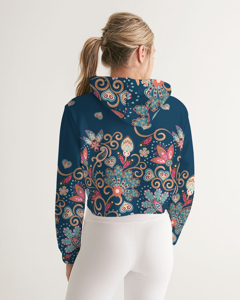 Art Deco Paisley Women&#39;s Cropped Hoodie