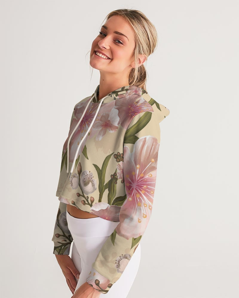 Watercolour flower  Women&#39;s Cropped Hoodie