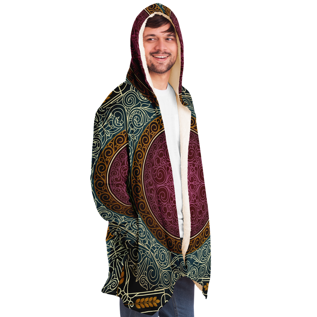 Men&#39;s Art Deco Intricate Hooded Cloak