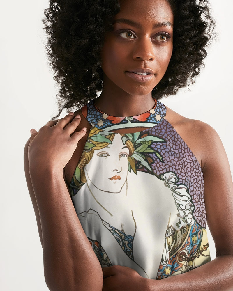 Halter Dress Art Nouveau Alphonse Mucha design