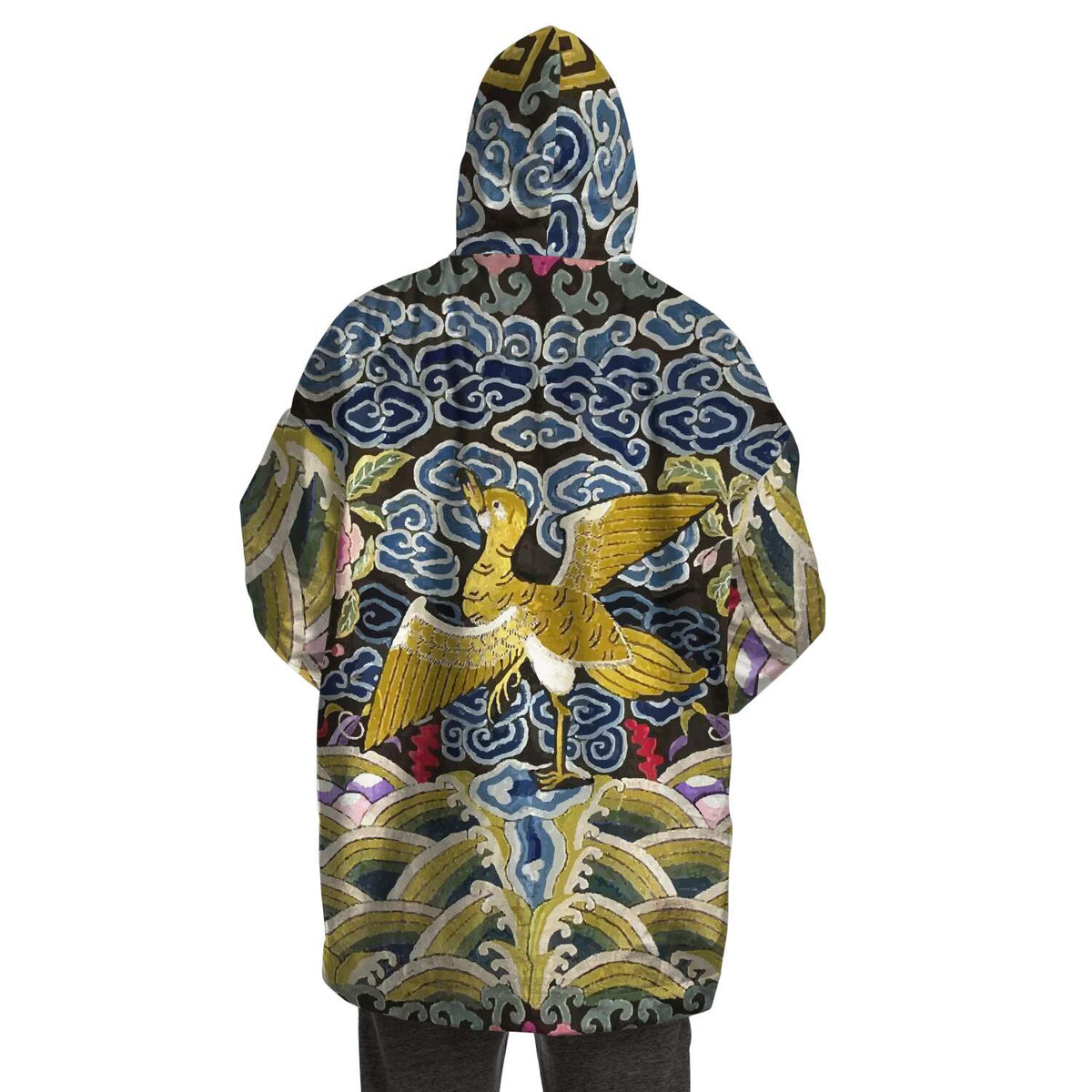 17th Century Chinese Art &#39;Rank Badge&#39; Snug Hoodie, Silky Micro-Mink Polyester, Ultra-Soft Microfiber Fleece, One Size Fits All