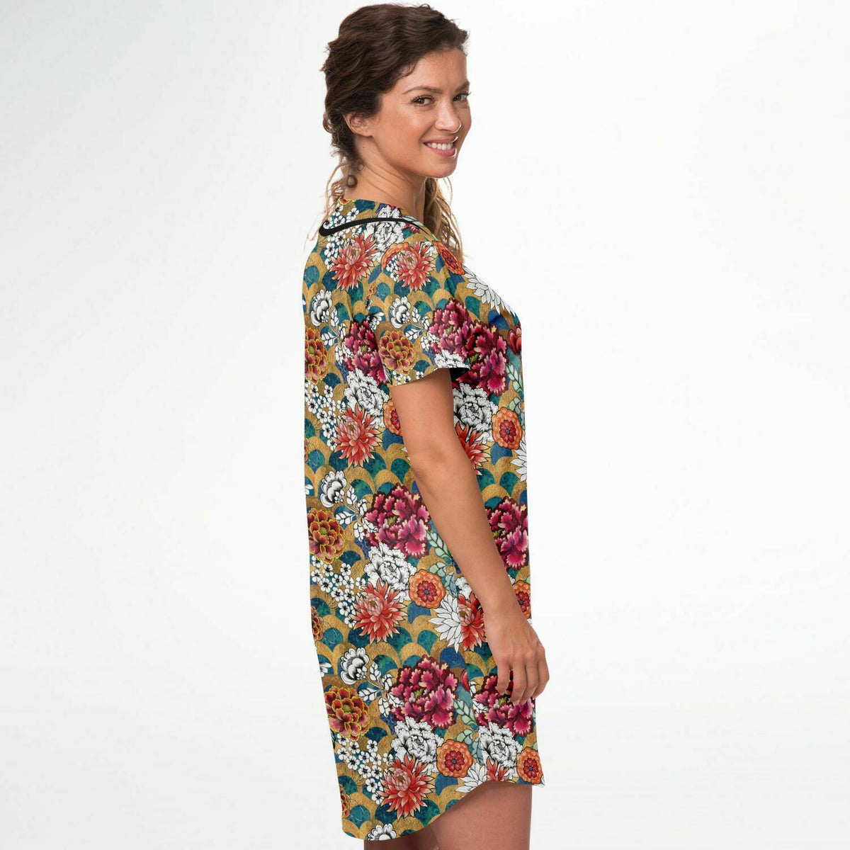 Baseball Jersey Dress Art Deco, Art Nouveau Floral Dress