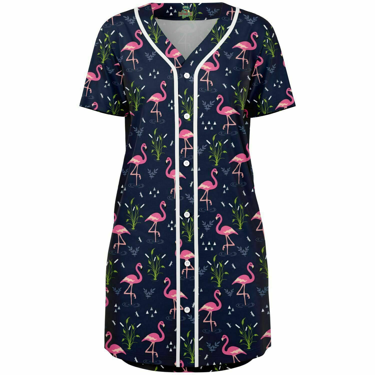Baseball Jersey Dress - Flamingo Y2K